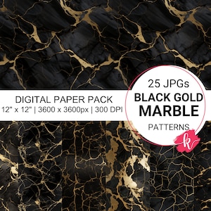Black Gold Marble Digital Paper, Seamless Black Marble, Marble Backgrounds, Black and Gold, Free Commercial Use, Digital Scrapbook Paper