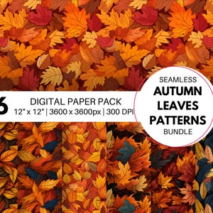 Autumn Leaves Seamless Patterns, Colorful Autumn Leaves, Fall Pattern, Fall Digital Paper,Seamless Pattern Digital Paper, For Commercial Use