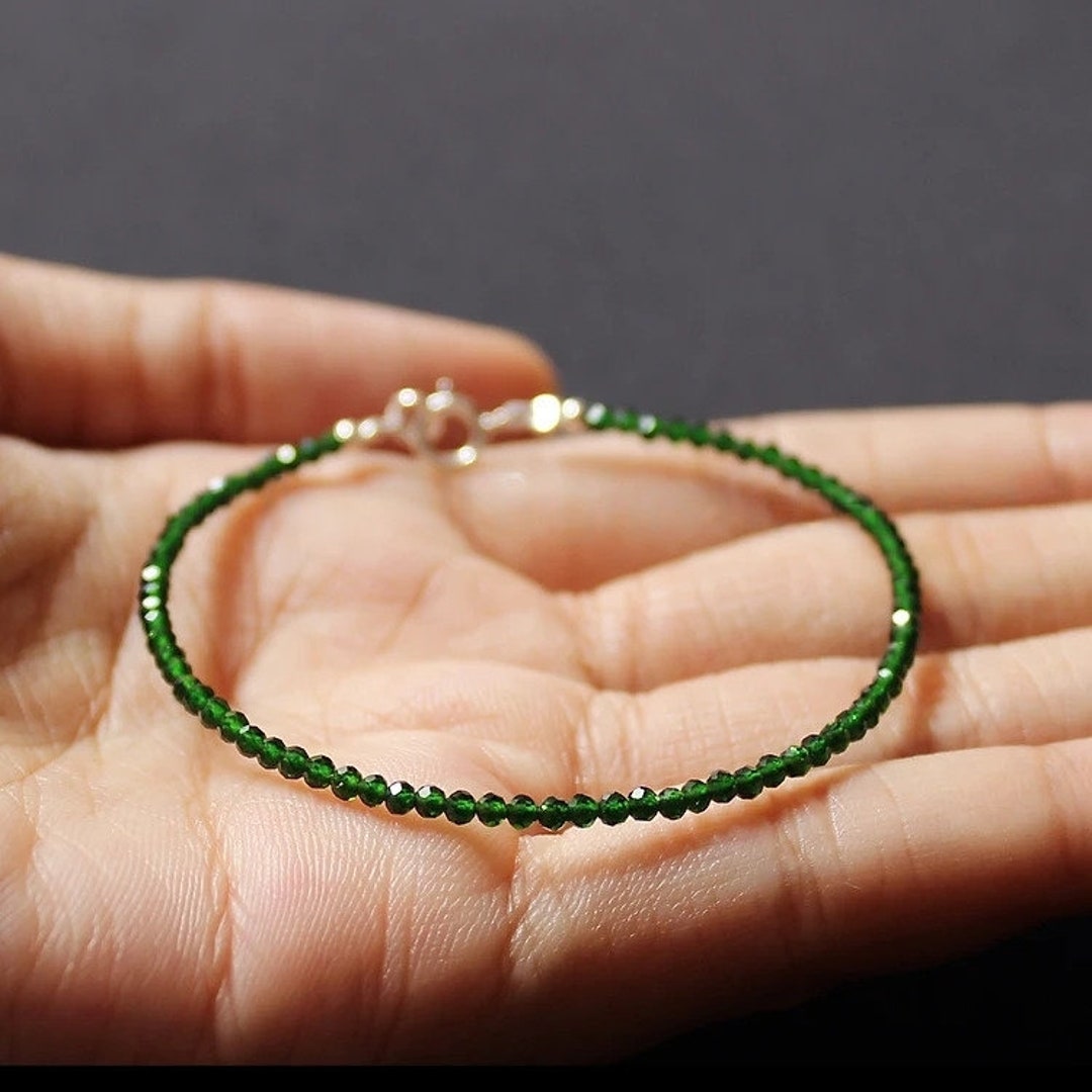 Natural Emerald Green Beads Bracelet Small Size Beads Etsy