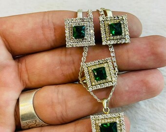 Artificial Emerald Jewelry Set