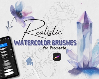 Watercolor Brush set for Procreate iPad | Procreate Brushes | Digital Brushes | Digital Textured Canvas | iPad Brushes | Painting Kit