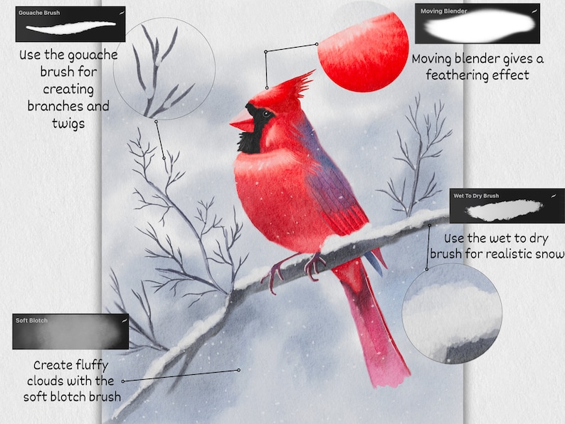 Watercolor Brush set for Procreate iPad | Procreate Brushes | Digital Brushes | Digital Textured Canvas | iPad Brushes | Painting Kit image 3