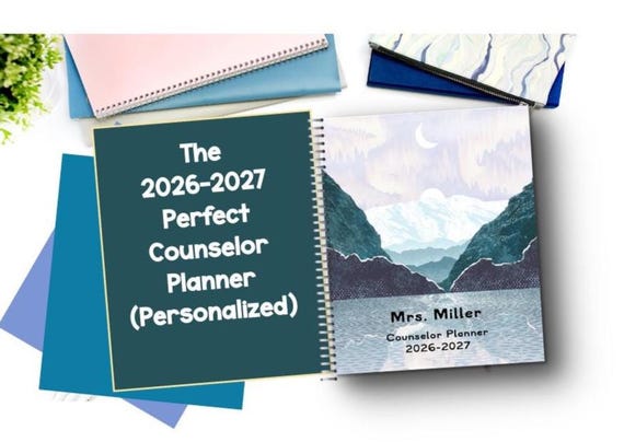 The Perfect School Counselor Counseling Planner (Personalized) - USA Made 2026-2027