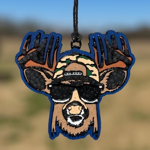 Deer with Sunglasses/Cool Deer/ Car Freshie/ Deer Hunting/ Car Scent/ Air Fresheners/ Car Decor/ Gifts for Him/Sarcastic/Gifts for hunters