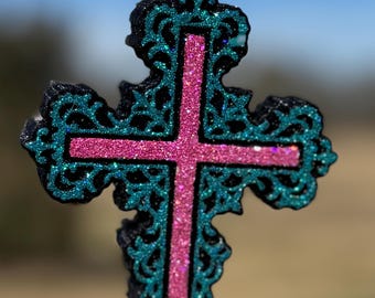 Detailed Scrolled Cross Car Freshie/Car Scent/Air Freshener