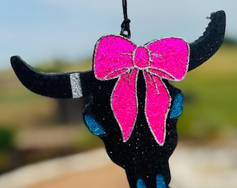 Aztec Bull Car Freshie: Coquette Bow, Western Steer Air Freshener