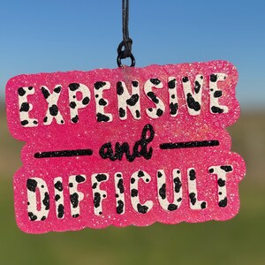 Custom Car Freshie: "Expensive & Difficult" Scented Aroma Beads Car Scent image 4