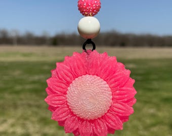 Custom Sunflower Car Freshie, Handmade Aroma Beads Air Freshener