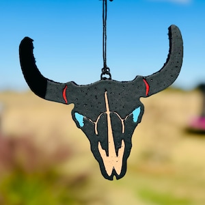 Masculine Aztec Bull Skull Car Freshie, Western Steer Air Freshener