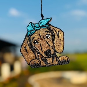 Dachshund Car Freshie: Custom Dog Face Air Freshener Car Scent