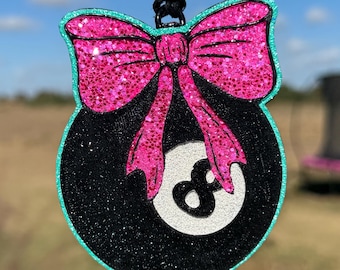 8 Ball with Bow Car Freshie:Boujee, Western,Air Freshener, Car Scent