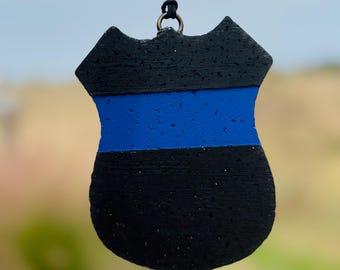 Thin Blue Line Police Badge Car Freshie: Customizable Scent