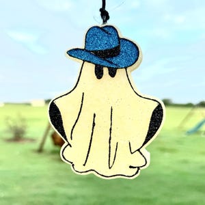 Ghost with Cowboy Hat Car Freshie/Car Freshener/Freshy Car Scent