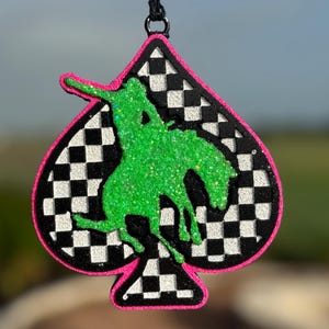 Checkered Spade with Bronc Rider Freshie/Car Scent/Boujee Freshie/Western/Air Freshener/Car Freshy Car Scent
