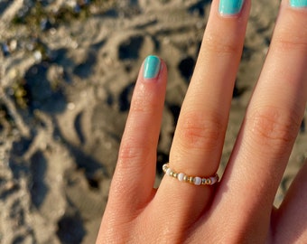 Rocailles Ring bunt | Perlenring | handgemachter perlenring geschenk | Strand Ring | Sommerring