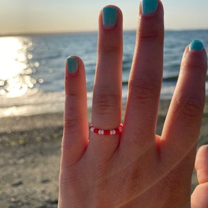 seed bead ring colorful | beaded ring | handmade beaded ring gift | beach ring | summer ring