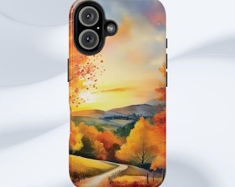 Funda para teléfono Autumn Path: Diseño de bosque con follaje otoñal