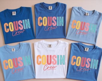 Shirts met ronde hals: comfortabele kleuren, bijpassende kindert-shirts, neven en nichten vakantie-T-shirts, baby-, peuter-, jeugd-, nieuwe neefshirts
