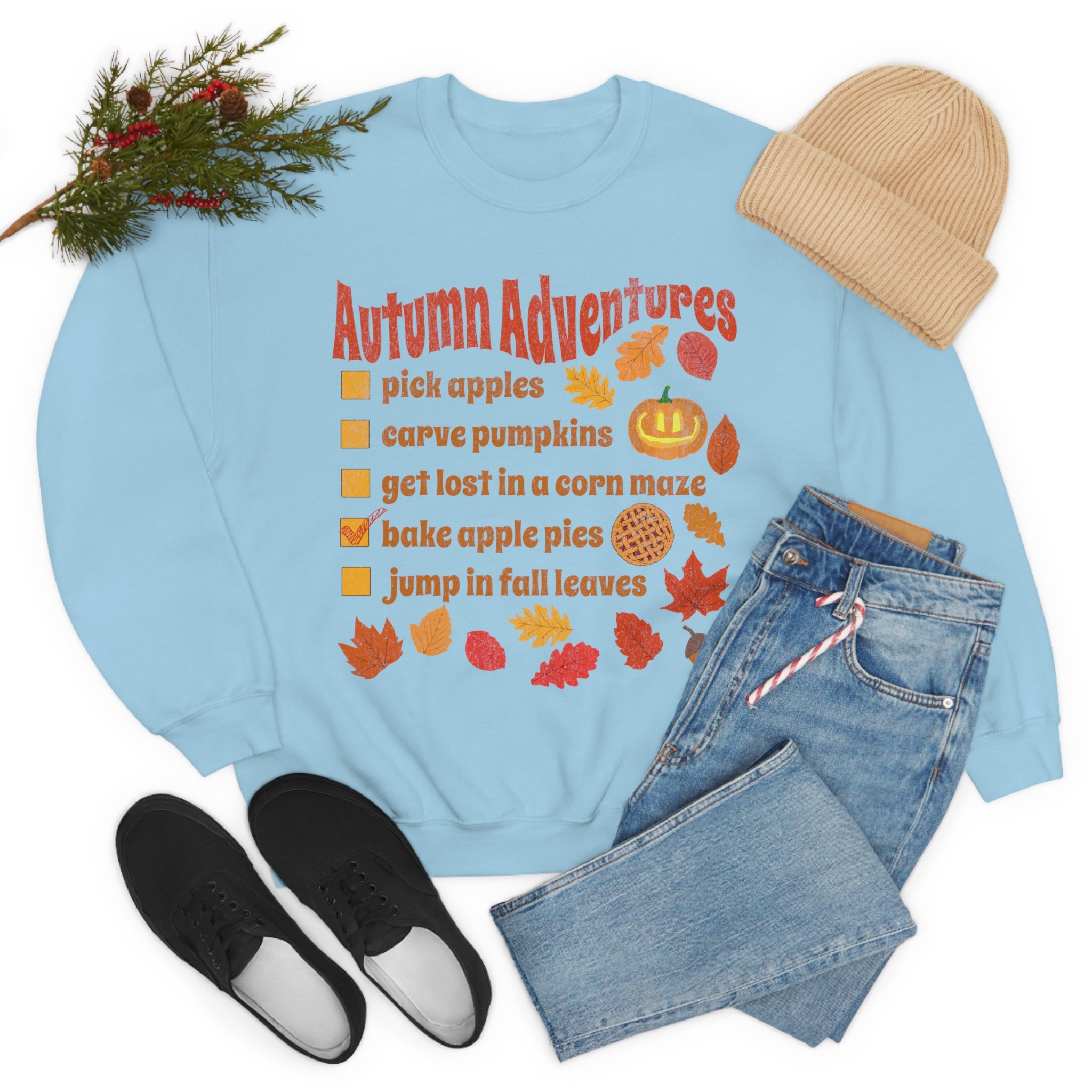 Discover Autumn Adventures, Pumpkin Patch Crewneck, Autumn Shirt, Fall Crewneck, Cute Autumn Sweatshirt, Outdoor fall fun shirt, Cozy bonfire night