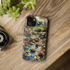 Waterlilies Stained Glass Phone Case: Monet Inspired Art