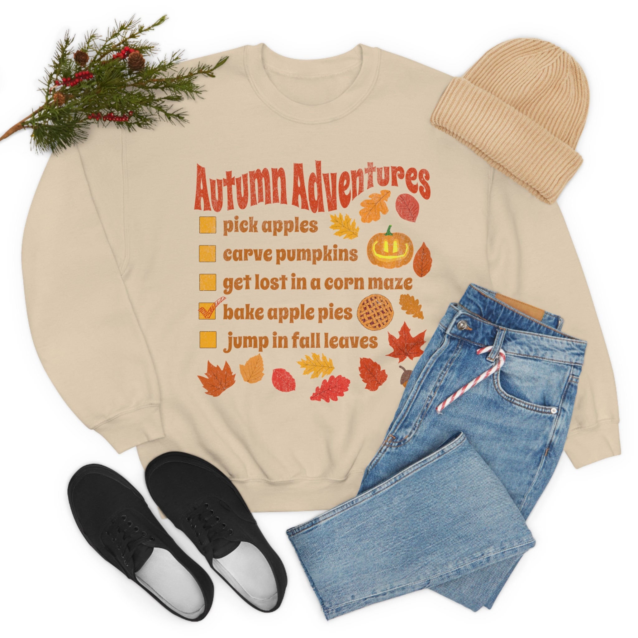 Discover Autumn Adventures, Pumpkin Patch Crewneck, Autumn Shirt, Fall Crewneck, Cute Autumn Sweatshirt, Outdoor fall fun shirt, Cozy bonfire night