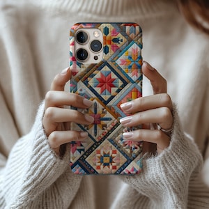 Patchwork Quilt Pattern Phone Case: Protective Lexan Plastic Cover
