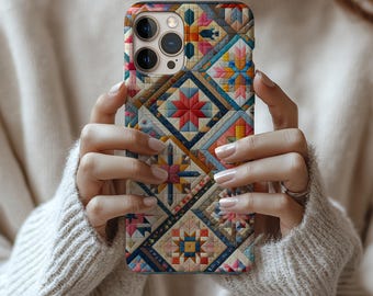 Patchwork Quilt Pattern Phone Case: Protective Lexan Plastic Cover