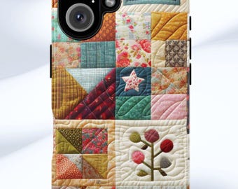 Patchwork Quilt Pattern Phone Case | Tough Dual-Layer Shell