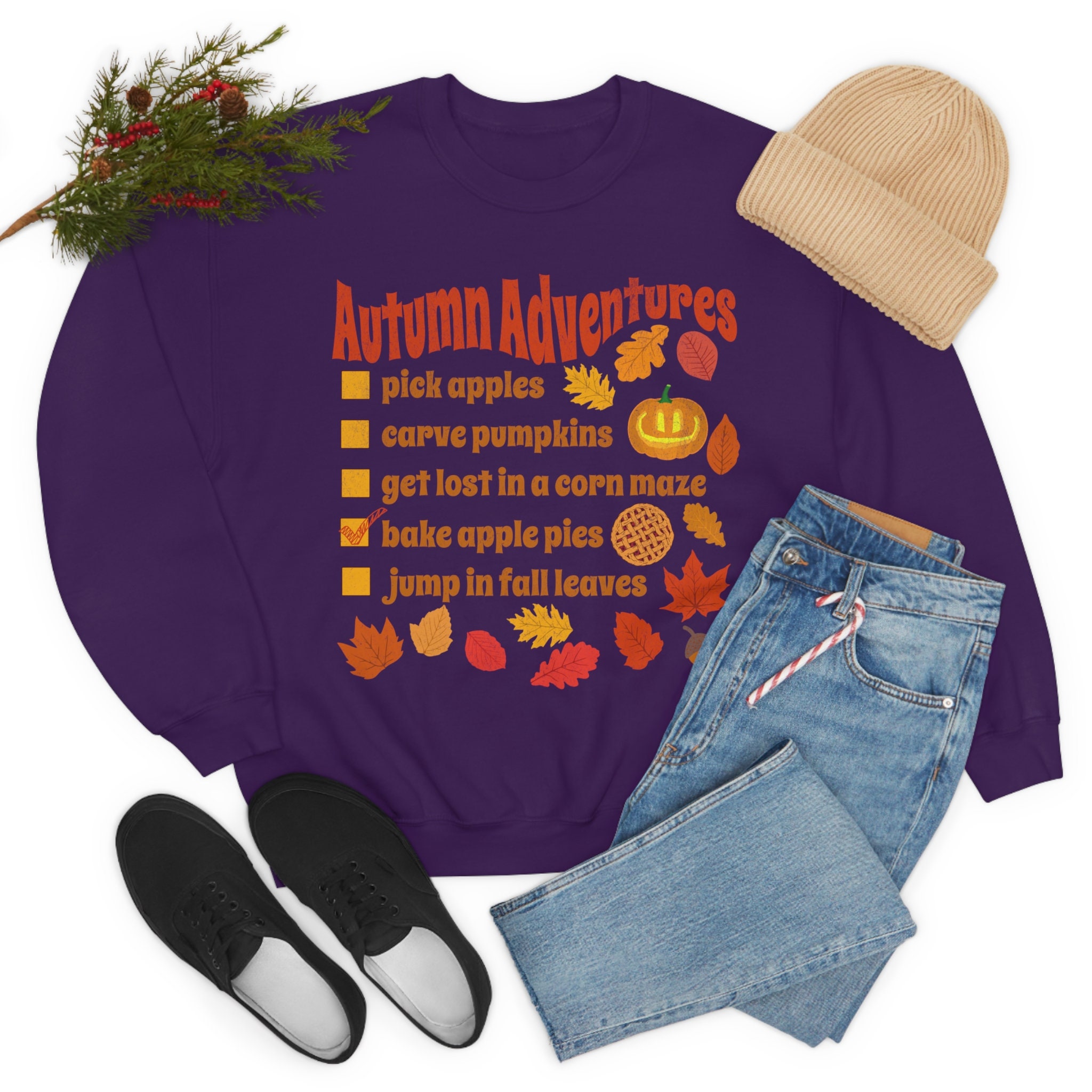 Discover Autumn Adventures, Pumpkin Patch Crewneck, Autumn Shirt, Fall Crewneck, Cute Autumn Sweatshirt, Outdoor fall fun shirt, Cozy bonfire night