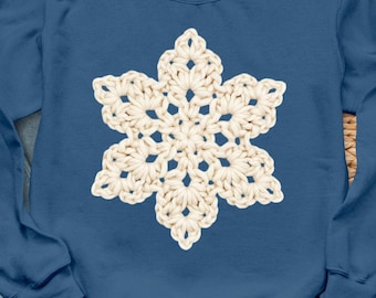 Crochet Snowflake PNG Clipart: Realistic Winter Graphic (Digital Download)