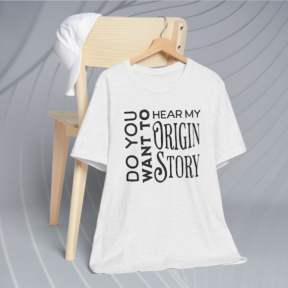 Camiseta de manga corta unisex con la historia del origen