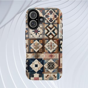 Patchwork Quilt Handyhülle, Schutzhülle für Samsung iPhone, glänzende, langlebige Haut