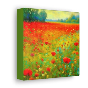 Impresión en lienzo de campo de amapolas: Galería floral primaveral