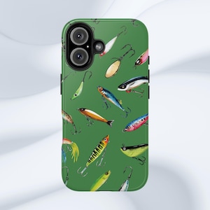 Angeln locken Handyhülle, Forelle Bass Geschenk zum Vatertag, robuste Handyhülle für IPhone Samsung, Angeln Handyzubehör, Outdoor Sport Handy