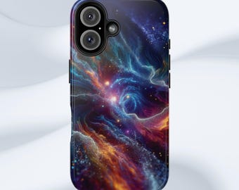 Cosmic Nebula iPhone Case, Swirling Galaxy Space Cover, Celestial Art Print