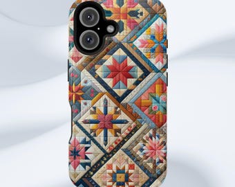 Funda MagSafe acolchada con diseño floral, estilo vintage, resistente