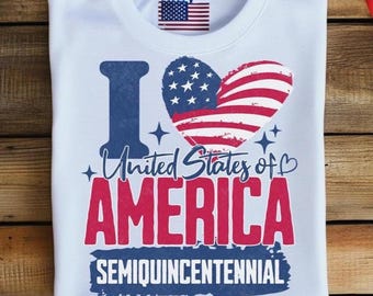 250-jähriges Jubiläum Semiquincentennial PNG - Patriotische USA Flagge Sublimationsdesign (Digitaler Download)