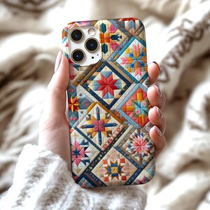 Patchwork Quilt PNG, sublimeringsdesign för telefonskal