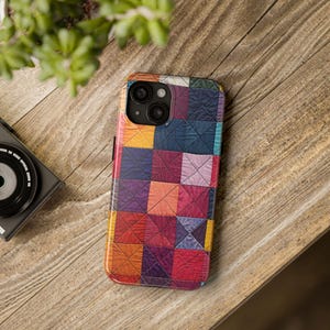 Quilted Patchwork Phone Case: Protective iPhone Samsung Cover
