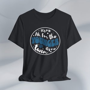 Younger Twin Retro T-Shirt: Groovy Sibling Matching Tee