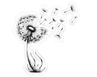 Naklejka z nasionami mniszka lekarskiego Kiss-Cut: Boho Wildflower Decal