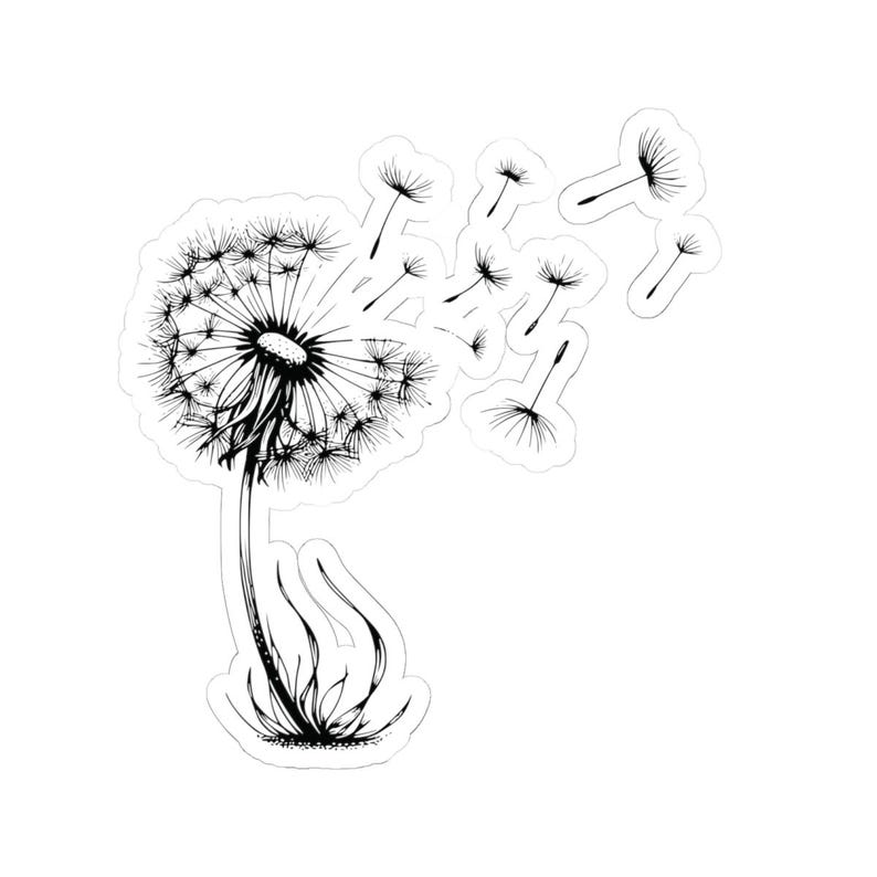 Dandelion Seeds Kiss-Cut Sticker: Boho Wildflower Decal image 1