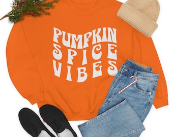 Pumpkin spice sweatshirt, Fall vibes sweater, Cozy autumn top, Pumpkin spice lover, Fall fashion statement, Warm and stylish, Pumpkin-themed