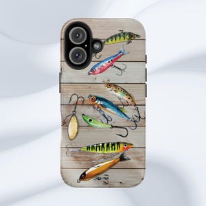 Angeln locken Handytasche, IPhone 15 14 13 12 11 7 8 Xr Xs Max Pro Mini Plus SE Samsung s24 s23 s22 s21 Vatertag Forelle Bass See Geschenk
