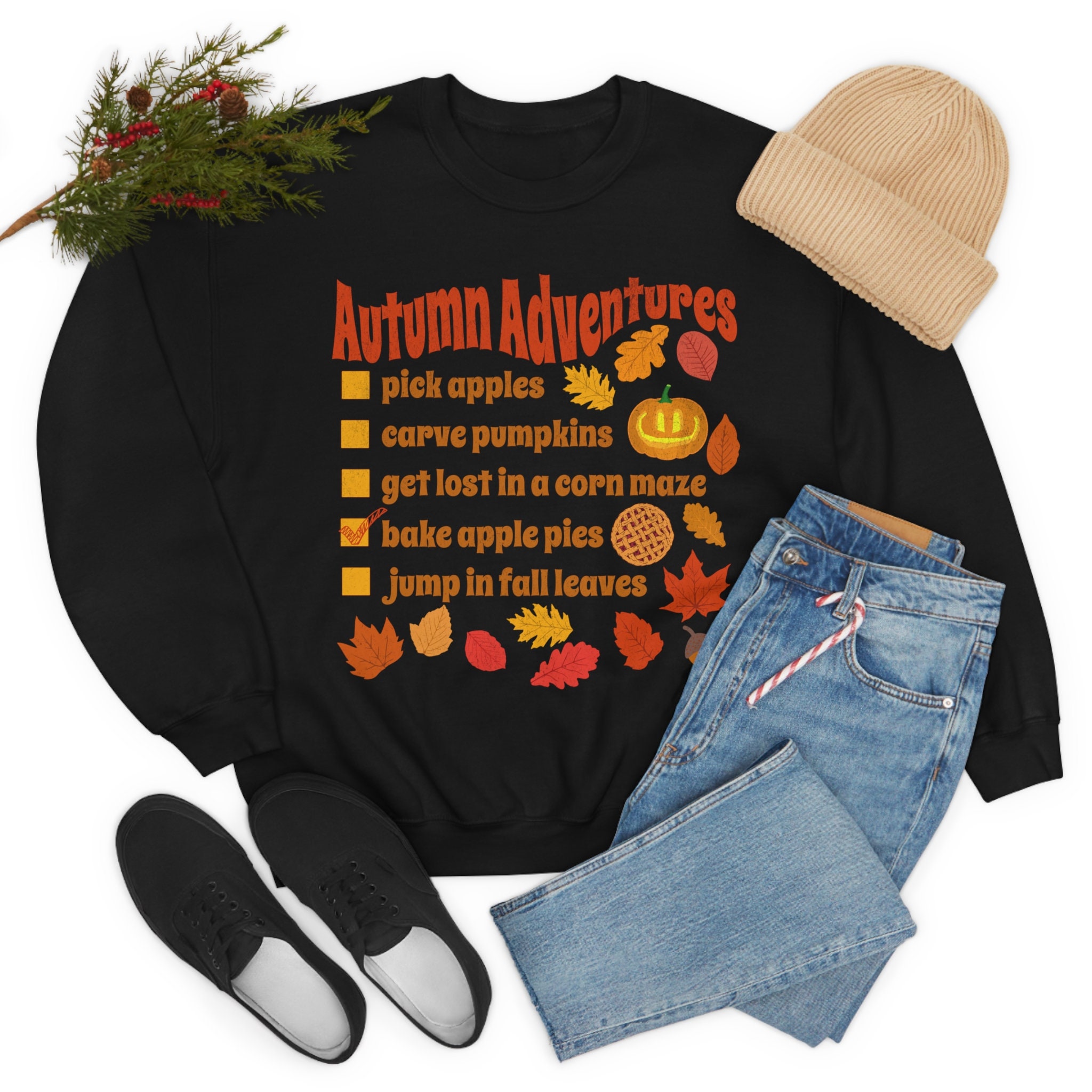 Discover Autumn Adventures, Pumpkin Patch Crewneck, Autumn Shirt, Fall Crewneck, Cute Autumn Sweatshirt, Outdoor fall fun shirt, Cozy bonfire night