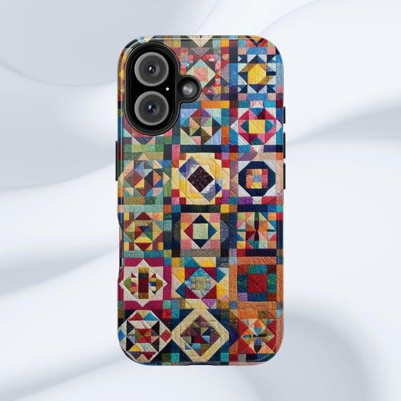 Patchwork Quilt Pattern Tough Phone Case | Quilted Phone Cover for iPhone Patchwork Quilt Pattern Tough Phone Case | Quilted Phone Cover for iPhone