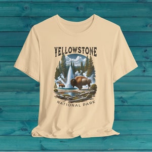 Vintage Yellowstone Shirt, Yellowstone National Park Shirt, Yellowstone Vintage Inspired T-shirt, Buffalo Geyser Mountains Trees Park Shirt