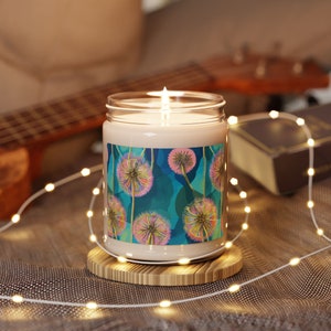 Dandelion Scented Soy Candle: Aromatherapy Home Fragrance (9oz)