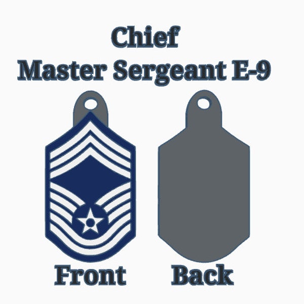 US Air Force Chief Master Sergeant E9 Keychain - Backpack - Bag Charm