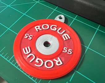 ROGUE Barbell Weight Lifting Keychain - Backpack - Bag Charm